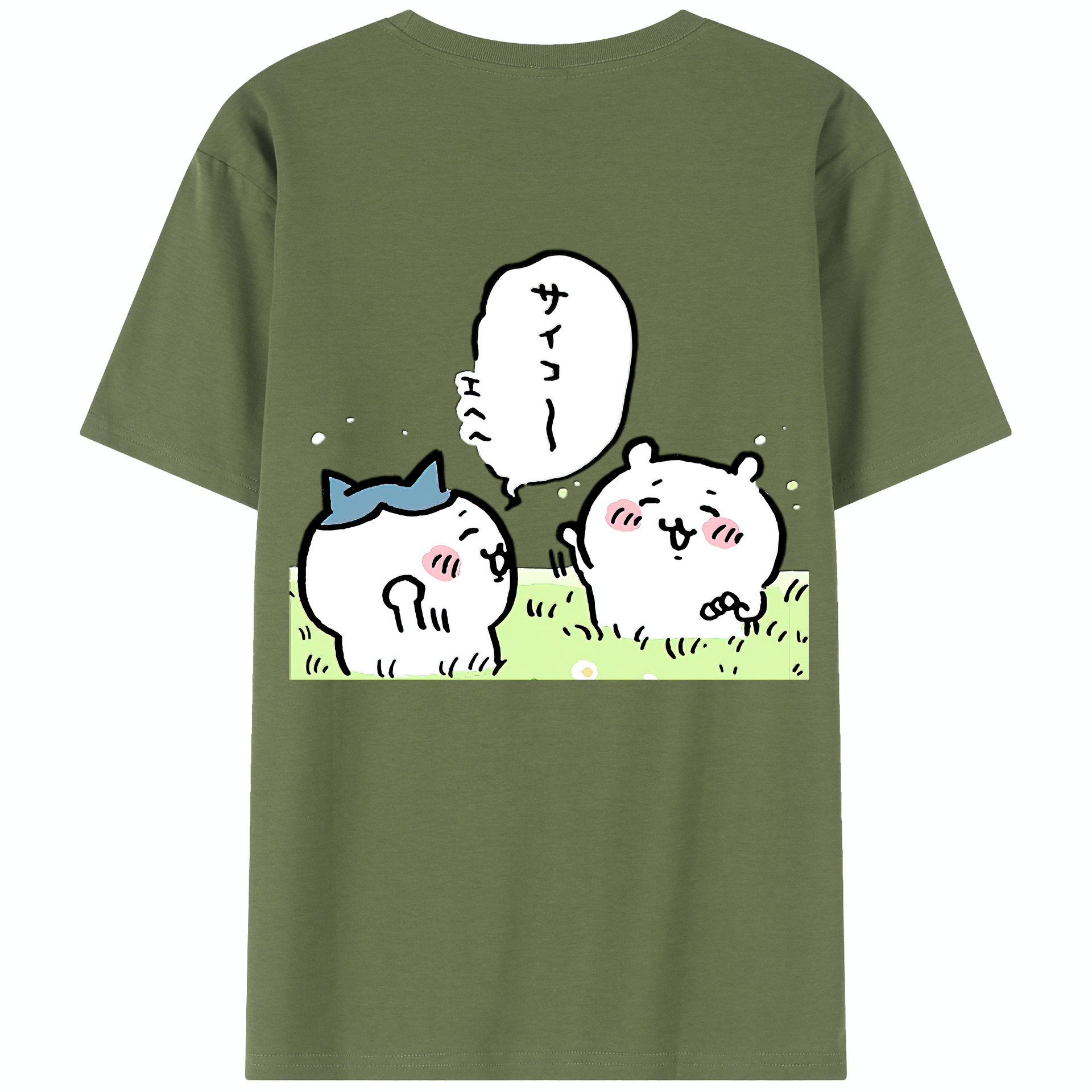 （画像用） ちいかわ ちいかわ Chii-kawa chiikawa 綿100％半袖Tシャツ（背面プリント）